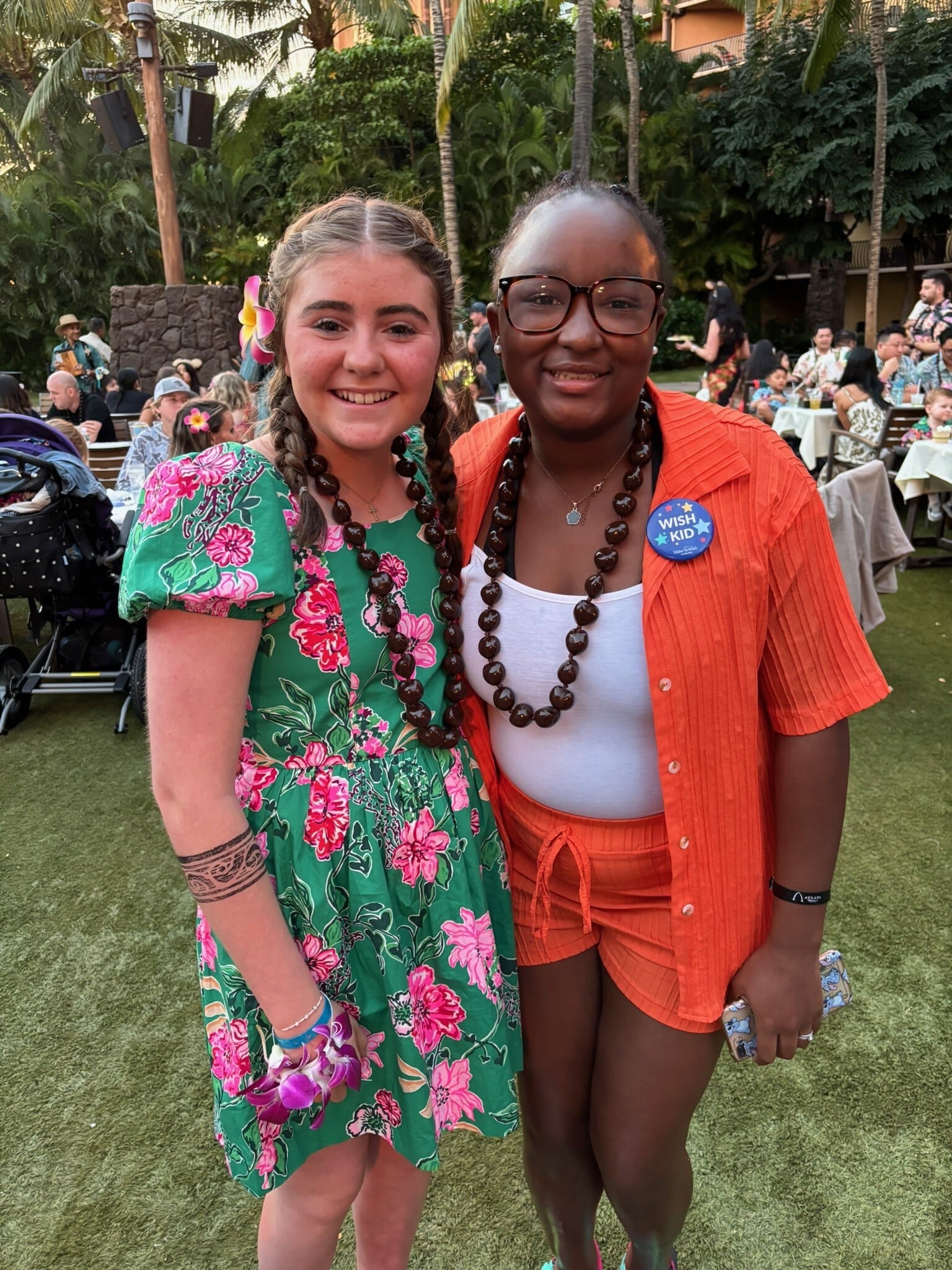 Wish Kid Grace with a friend she met on her wish trip
