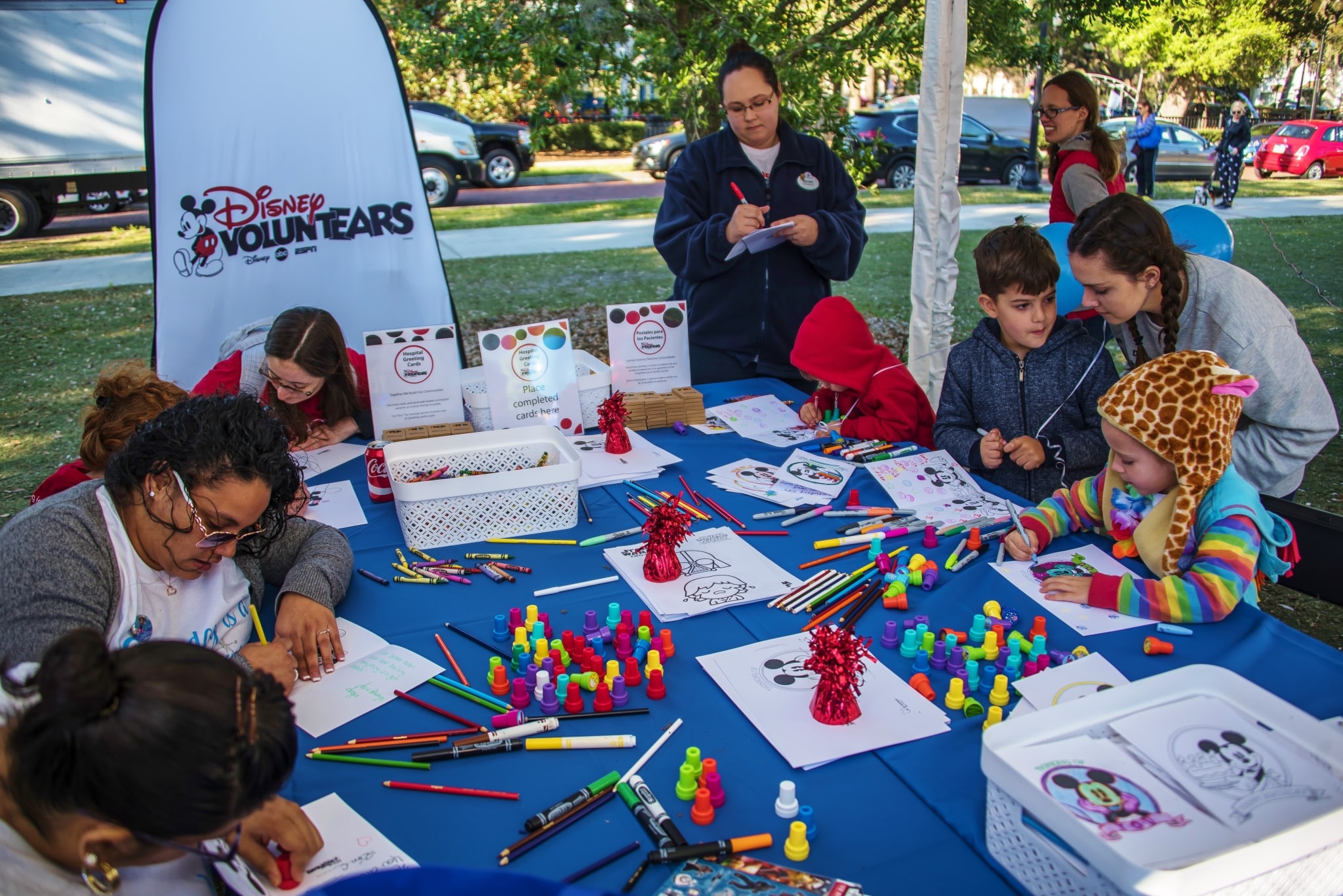 Kid's crafting table at the Walk For Wishes in Orlando