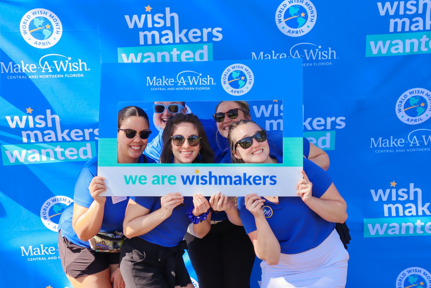 Attendees take a selfie at the Walk For Wishes