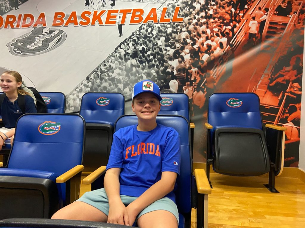 Wish kid Levi at Ben Griffin Stadium