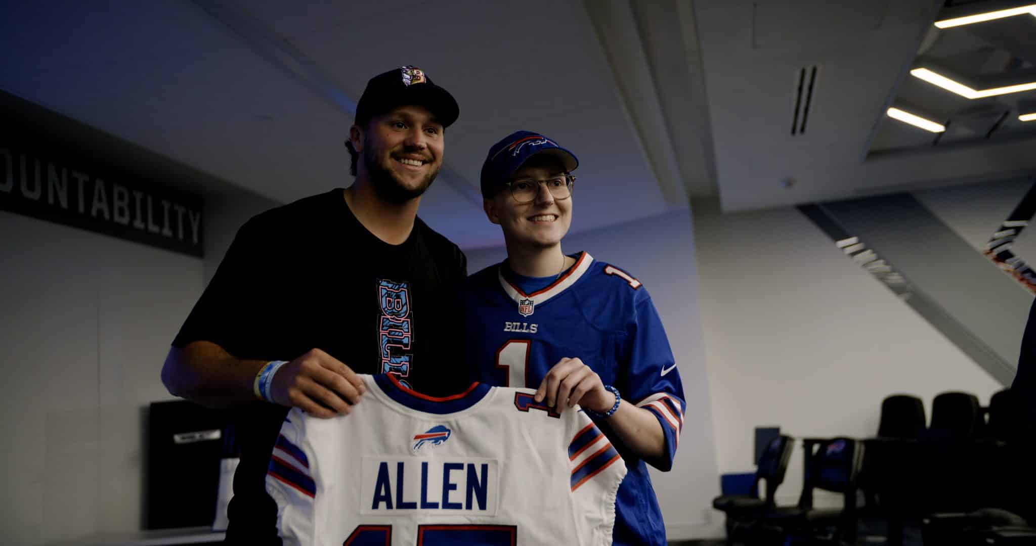 Wish Kid Caleb with Josh Allen of the Buffalo Bills