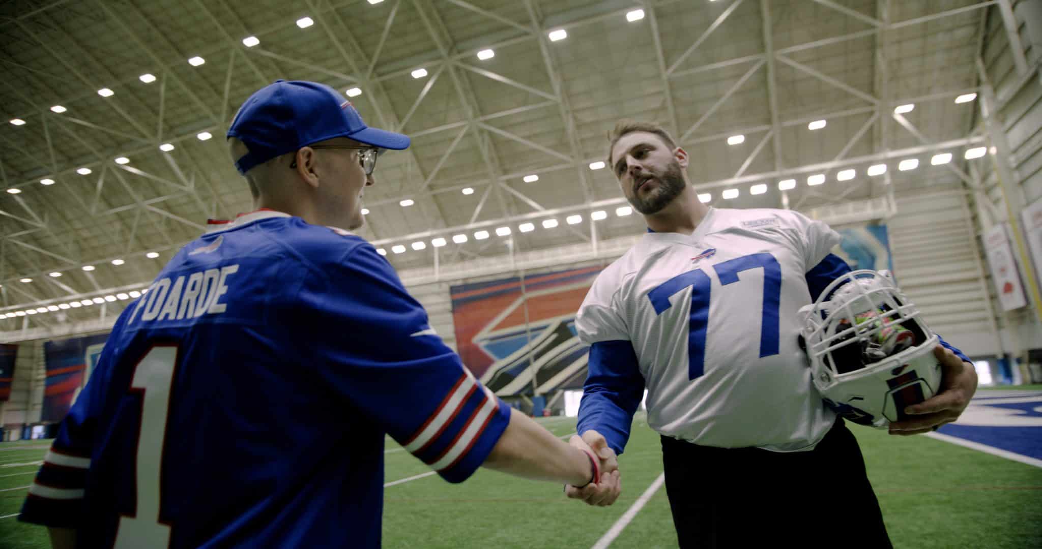 Wish Kid Caleb meeting the Buffalo Bills